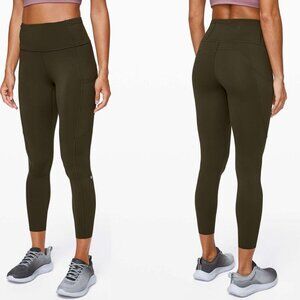 Lululemon Fast and Free Tight II 25" Non-Reflective Nulux in Dark Olive 4